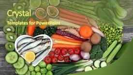  Presentation with food minerals - Presentation theme with flay fish - health food for healthy eating background and a tawny brown colored foreground