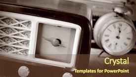  Presentation with flea - Audience pleasing slides consisting of flea market - antique radio receptor and some backdrop and a tawny brown colored foreground