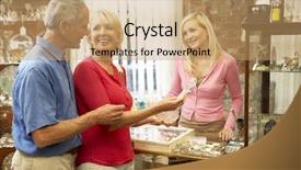  Presentation with flea - Colorful PPT layouts enhanced with flea market - couple shopping in antique shop backdrop and a coral colored foreground