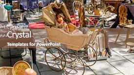  Presentation with flea - Colorful presentation design enhanced with flea market backdrop and a coral colored foreground