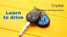  Presentation with fleet - Audience pleasing PPT theme consisting of fleet management - learn to drive car key backdrop and a yellow colored foreground