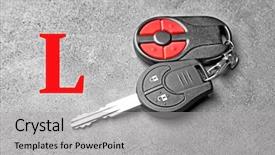  Presentation with car key - Colorful slide set enhanced with fleet management - learner driver car key backdrop and a light gray colored foreground