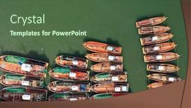  Presentation with fleet - Slide deck featuring fleet-of-fishing-boats background and a ocean colored foreground