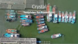  Presentation with fishing boats - Cool new theme with fleet-of-fishing-boats backdrop and a gray colored foreground
