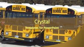  Presentation with school bus - Slide deck consisting of fleet service - array of school bus background and a tawny brown colored foreground