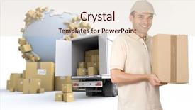  Presentation with fleet - Audience pleasing presentation design consisting of fleet service - messenger delivering a parcel backdrop and a lemonade colored foreground