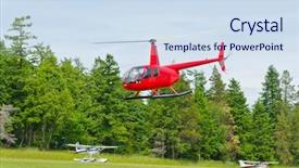 Presentation with fleet - Cool new slides with fleet service - red helicopter and green forest backdrop and a sky blue colored foreground