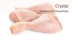  Presentation with chicken - PPT layouts featuring broilers - raw chicken legs on white background and a lemonade colored foreground