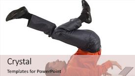  Presentation with flexible - PPT layouts with flexible businessman with laptop computer background and a soft green colored foreground