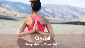  Presentation with yoga - Colorful theme enhanced with flexible - woman meditating practicing yoga outdoors backdrop and a  colored foreground