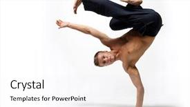  Presentation with ballet - Presentation design enhanced with flexibility sports - modern ballet dancer posing background and a white colored foreground