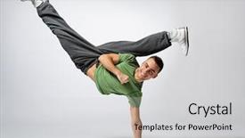  Presentation with dance beautiful couple dancing ballroom - PPT theme consisting of flexible - young and beautiful dancer posing background and a light gray colored foreground