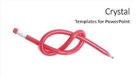  Presentation with flexible - Slides having flexible red pencil bend background and a  colored foreground