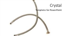  Presentation with flexible - PPT layouts featuring flexible tube for water in a metal braid on a white background background and a white colored foreground
