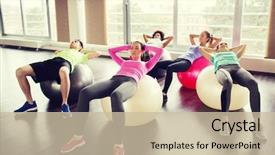  Presentation with abdominal - PPT theme enhanced with flexing abdominal muscles on fitball background and a soft green colored foreground