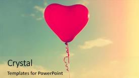  Presentation with flicker - PPT theme enhanced with flicker - beautiful red hart shape balloon background and a lemonade colored foreground