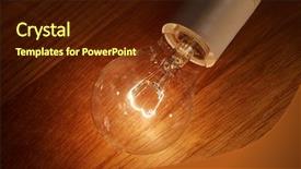  Presentation with flicker - PPT theme with flicker - bright tungsten light bulb closeup background and a tawny brown colored foreground