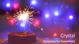  Presentation with flicker - Colorful PPT layouts enhanced with flicker - tasty cake with sparkler backdrop and a violet colored foreground