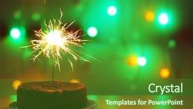  Presentation with flicker - Presentation enhanced with flicker - tasty cake with sparkler background and a forest green colored foreground