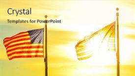  Presentation with united states flag - Audience pleasing presentation theme consisting of flicker - united states national flag backdrop and a blonde colored foreground