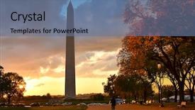  Presentation with autumn - Slide set enhanced with flicker - washington dc in autumn background and a ocean colored foreground