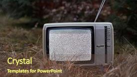  Presentation with set of sauces in white - Theme enhanced with flicker - white noise on analogue tv background and a tawny brown colored foreground