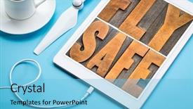  Presentation with drone technology delivery flying - Presentation design with fliem banners - fly safe - drone operation background and a light blue colored foreground