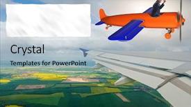  Presentation with old vintage mobile phones - Cool new presentation with fliem banners - old vintage airplane with banner backdrop and a light blue colored foreground