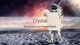 Presentation with spaceman - PPT theme with fliem banners - spaceman with banner mixed media background and a  colored foreground