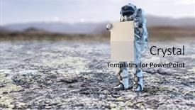  Presentation with spaceman - Cool new slides with fliem banners - spaceman with banner mixed media backdrop and a  colored foreground