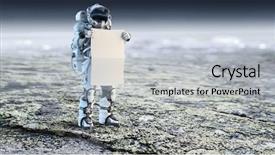  Presentation with spaceman - PPT theme having fliem banners - spaceman with banner mixed media background and a  colored foreground