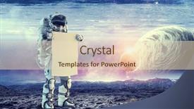  Presentation with spaceman - Audience pleasing slides consisting of fliem banners - spaceman with banner mixed media backdrop and a  colored foreground