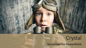  Presentation with pilot - Beautiful theme featuring flier - boy plays the pilot holding backdrop and a coral colored foreground