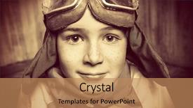  Presentation with imagination - Audience pleasing presentation theme consisting of flier - close-up portrait of a boy backdrop and a coral colored foreground