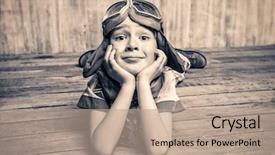  Presentation with imagination - Slide set consisting of flier - close-up portrait of a boy background and a coral colored foreground