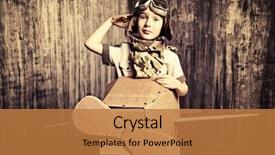  Presentation with imagination - Slide set enhanced with flier - cute dreamer boy playing background and a coral colored foreground