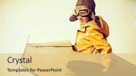  Presentation with eight - PPT layouts enhanced with flier - eight-year boy playing background and a lemonade colored foreground