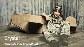  Presentation with imagination - Presentation with flier - little dreamer boy playing background and a  colored foreground