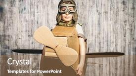  Presentation with cardboard - Audience pleasing slide deck consisting of flier - little dreamer boy playing backdrop and a  colored foreground