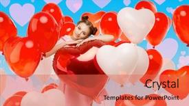  Presentation with pink sky - Slide deck featuring flies into the sky fantasy background and a coral colored foreground