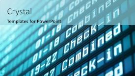  Presentation with departure board - Amazing slide deck having flight-arrival-and-departure-board backdrop and a light blue colored foreground