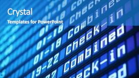  Presentation with departure board - PPT layouts consisting of flight arrival board in airport background and a teal colored foreground