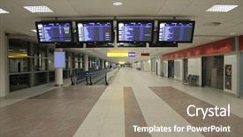  Presentation with cannabis marijuana leaves international - Amazing presentation having flight board - bilboard in international airport hall backdrop and a gray colored foreground