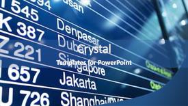  Presentation with departure board - Cool new presentation theme with flight board backdrop and a ocean colored foreground
