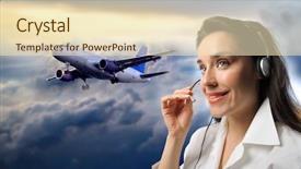  Presentation with support - Amazing theme having flight booking - customer support operator backdrop and a lemonade colored foreground