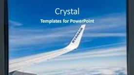  Presentation with ryanair - Presentation with flight-circa-september-2013-ryanair background and a ocean colored foreground