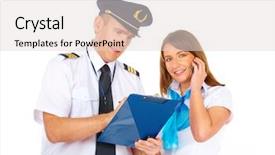  Presentation with taking flight - Slides featuring flight crew wearing uniforms cheerful background and a lemonade colored foreground