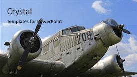  Presentation with aircraft - Presentation featuring nanotechnology - nanometer - circuits background and a navy blue colored foreground.