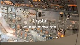  Presentation with plane - Slide set consisting of flight deck - avionics dashboard inside plane background and a gray colored foreground