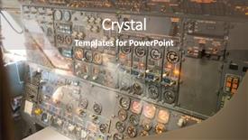  Presentation with plane - Beautiful slide set featuring flight deck - avionics dashboard inside plane backdrop and a violet colored foreground